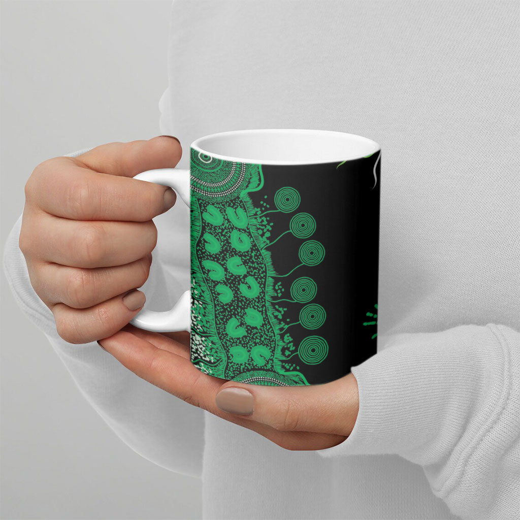 Australia Minority Mental Health Support Personalised Ceramic Mug Aboriginal Ribbon Dot Painting