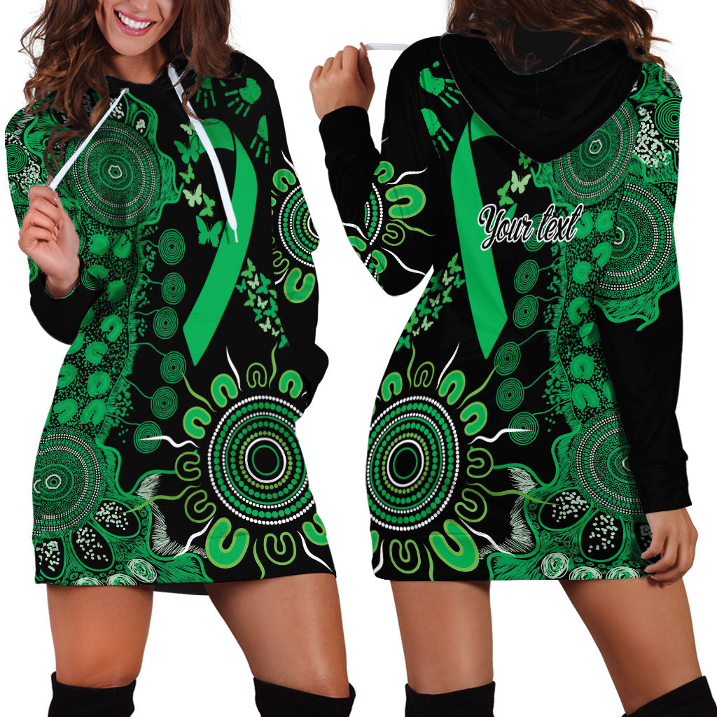 Australia Minority Mental Health Support Personalised Hoodie Dress Aboriginal Ribbon Dot Painting