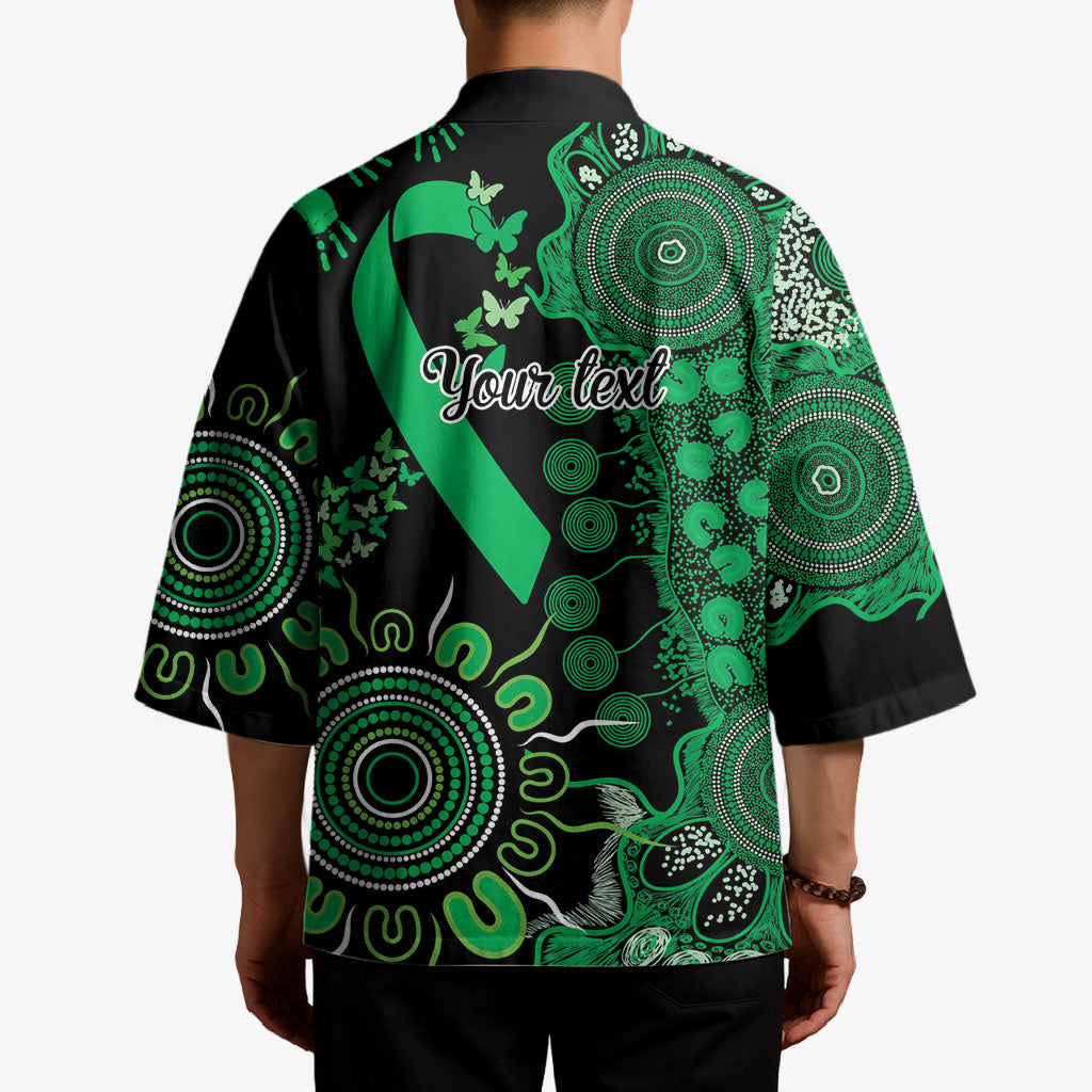 Australia Minority Mental Health Support Personalised Kimono Aboriginal Ribbon Dot Painting