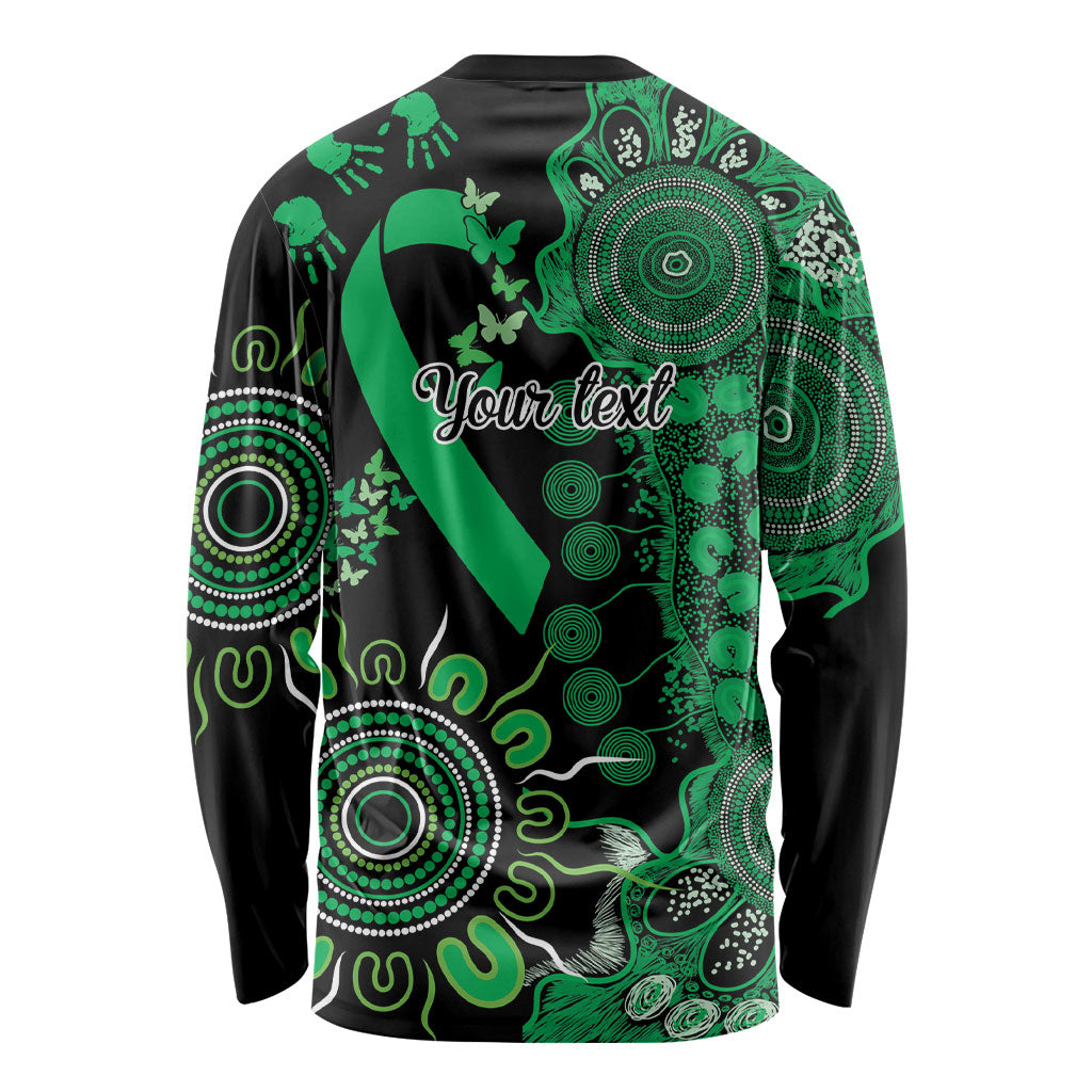 Australia Minority Mental Health Support Personalised Long Sleeve Shirt Aboriginal Ribbon Dot Painting