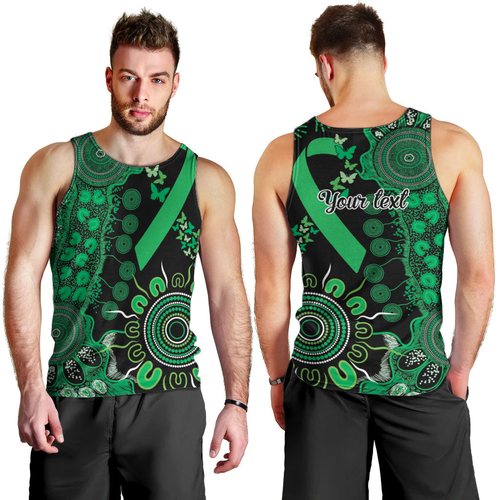 Australia Minority Mental Health Support Personalised Men Tank Top Aboriginal Ribbon Dot Painting