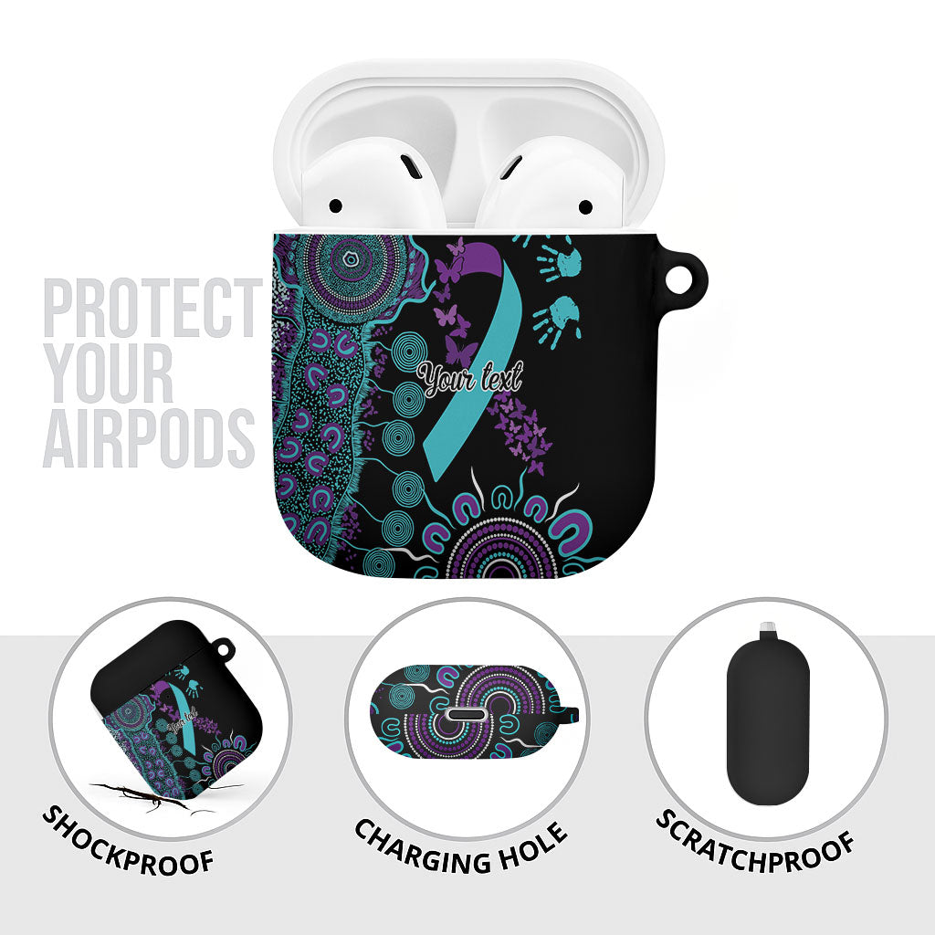 Australia You Matter Suicide Prevention Support Personalised AirPods Case Aboriginal Ribbon Dot Painting