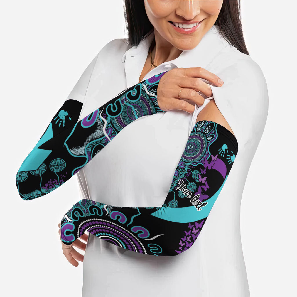 Australia You Matter Suicide Prevention Support Personalised Arm Sleeves Aboriginal Ribbon Dot Painting