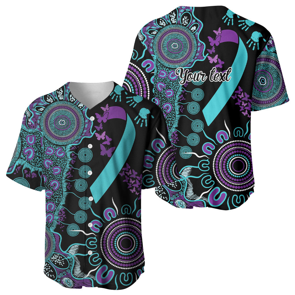 Australia You Matter Suicide Prevention Support Personalised Baseball Jersey Aboriginal Ribbon Dot Painting