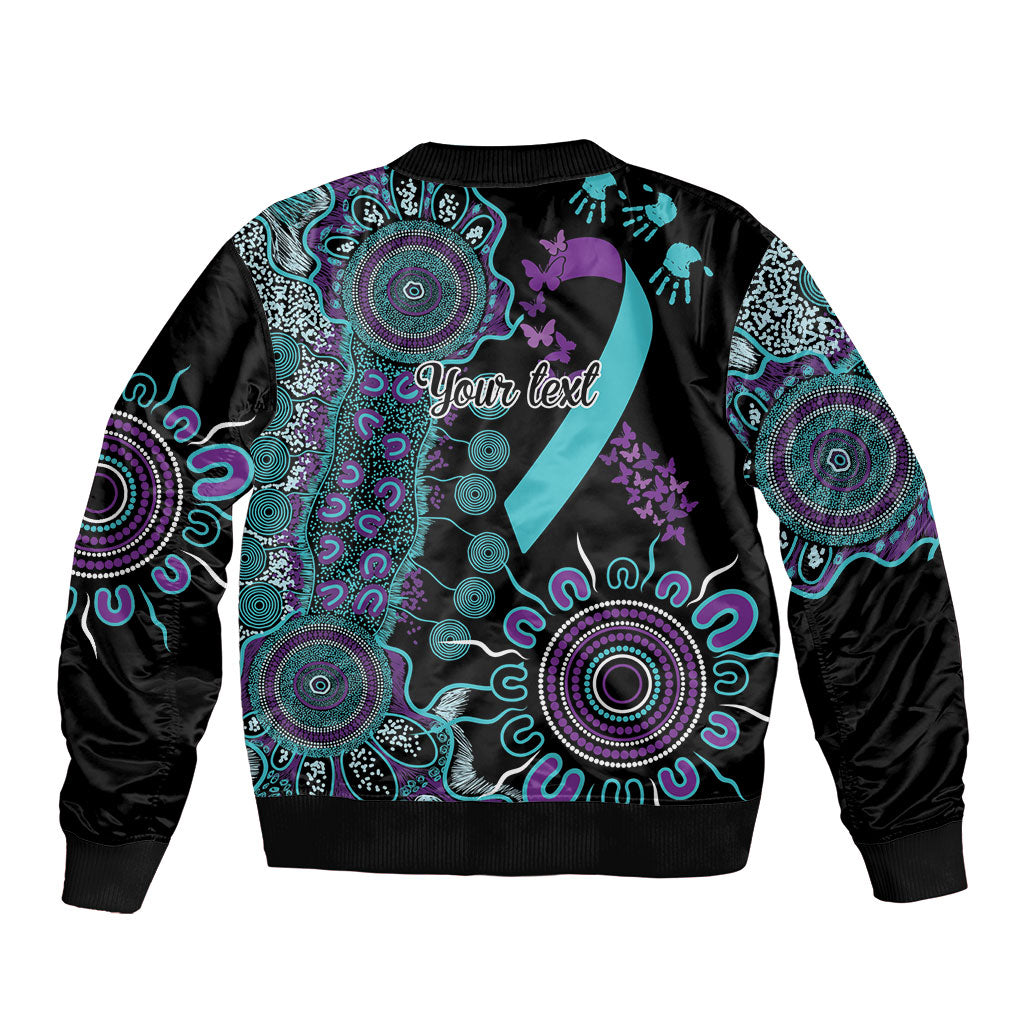 Australia You Matter Suicide Prevention Support Personalised Bomber Jacket Aboriginal Ribbon Dot Painting