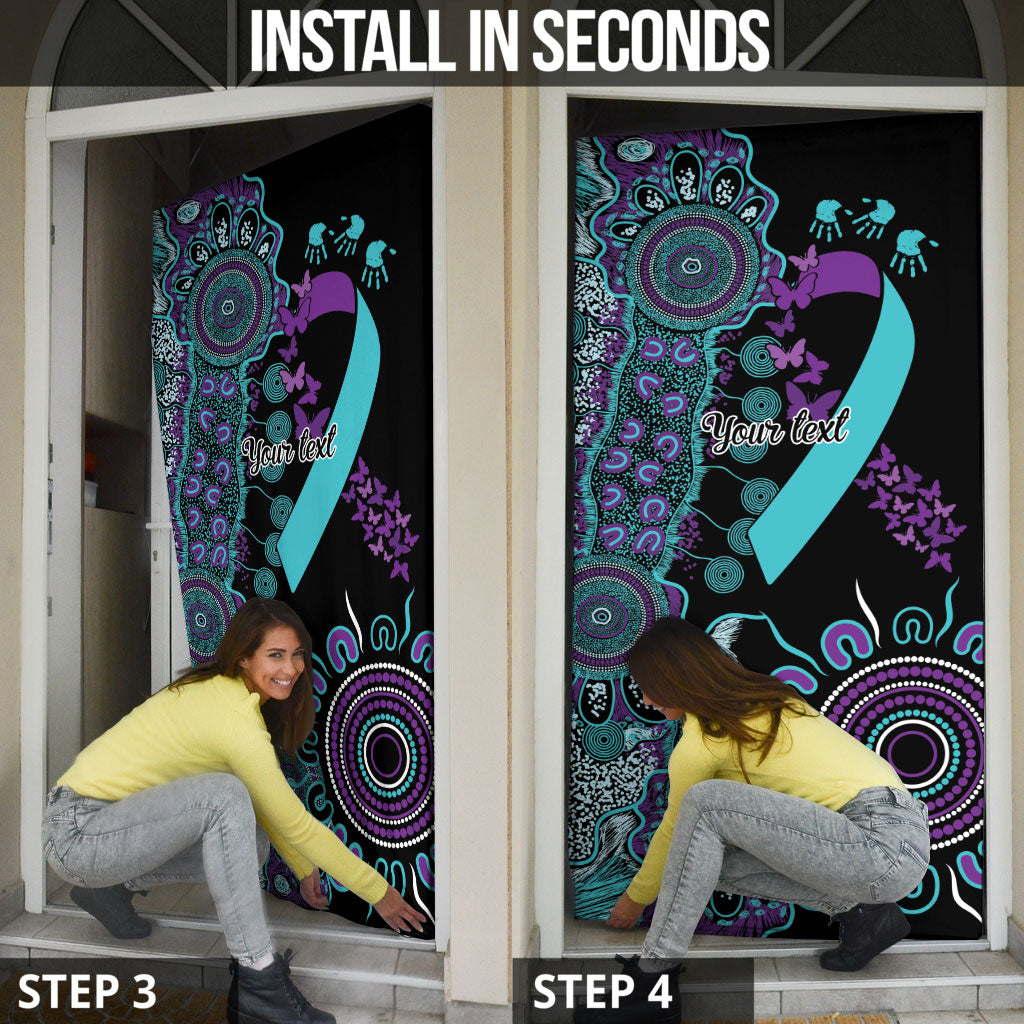 Australia You Matter Suicide Prevention Support Personalised Door Cover Aboriginal Ribbon Dot Painting