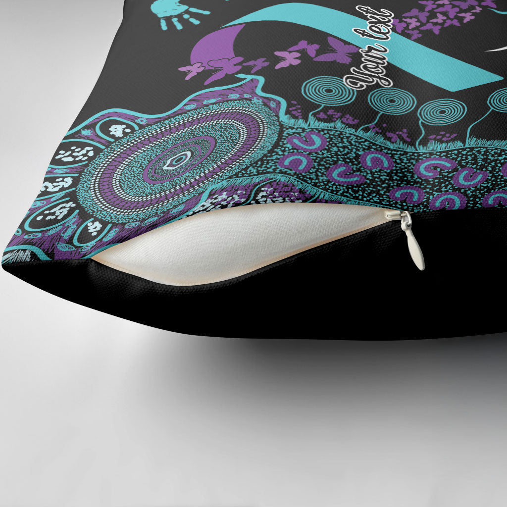 Australia You Matter Suicide Prevention Support Personalised Pillow Cover Aboriginal Ribbon Dot Painting