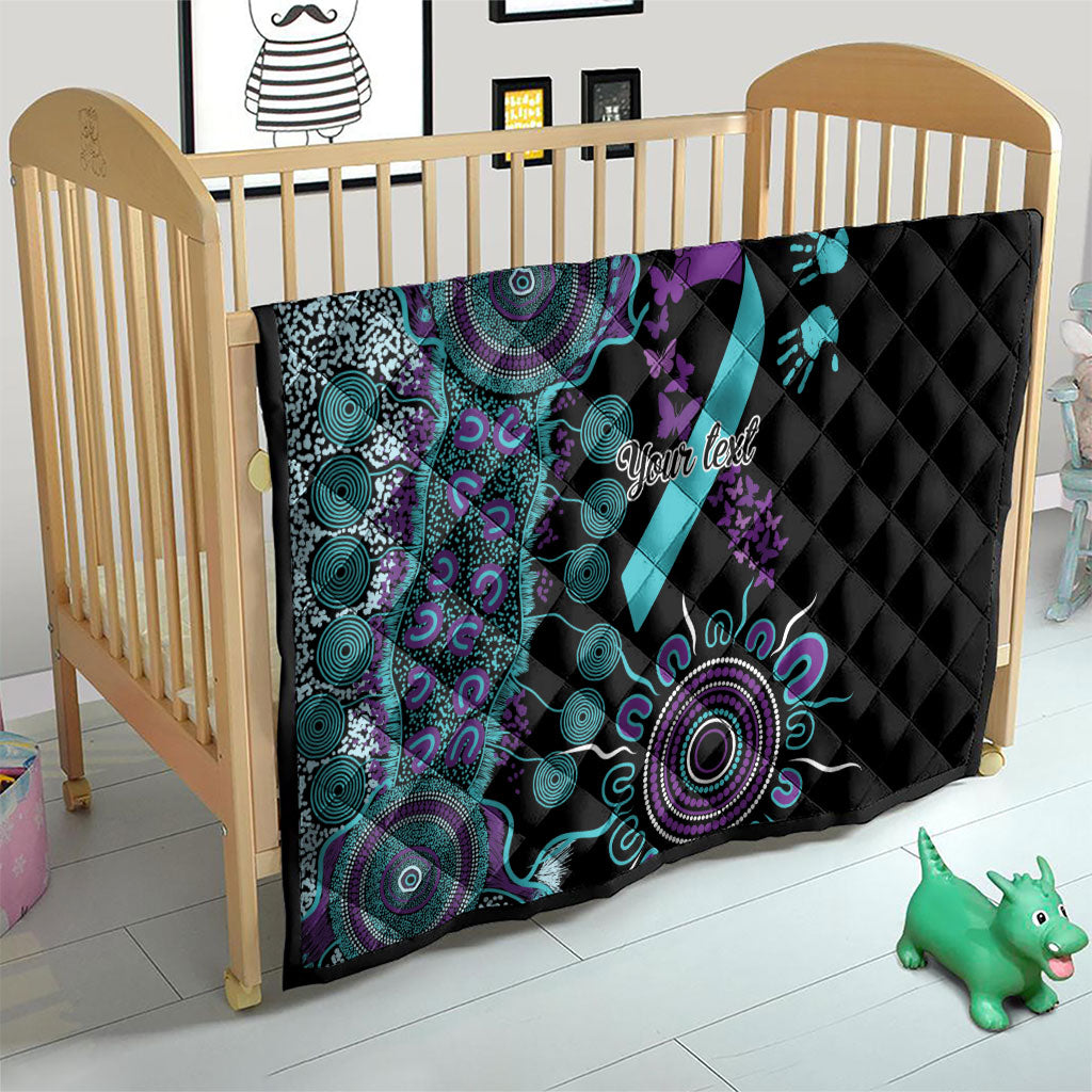 Australia You Matter Suicide Prevention Support Personalised Quilt Aboriginal Ribbon Dot Painting