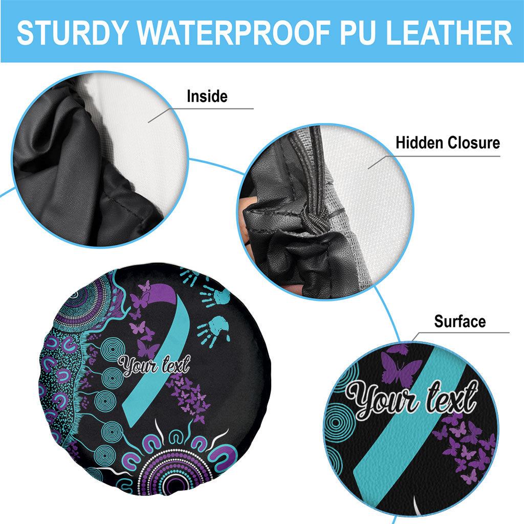 Australia You Matter Suicide Prevention Support Personalised Spare Tire Cover Aboriginal Ribbon Dot Painting