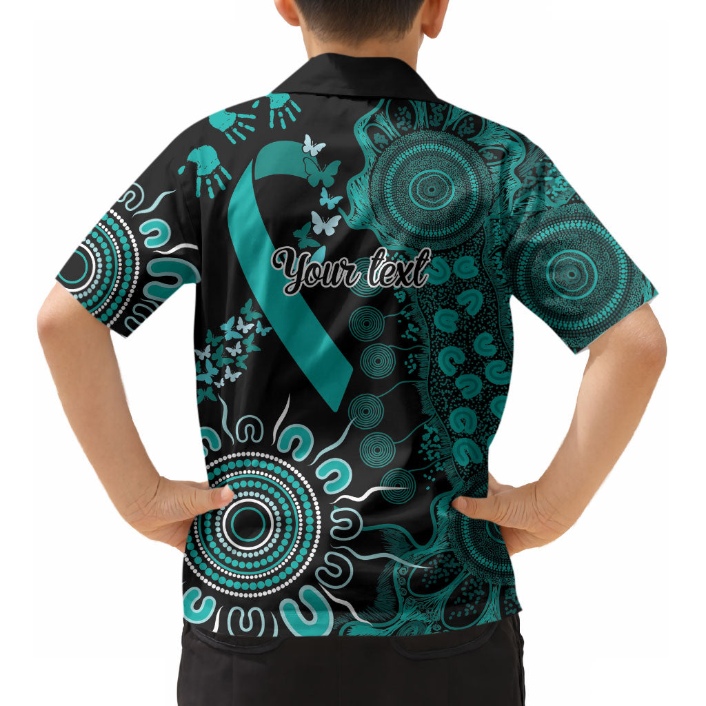 Australia Ovarian Cancer Support Personalised Kid Hawaiian Shirt Aboriginal Ribbon Dot Painting