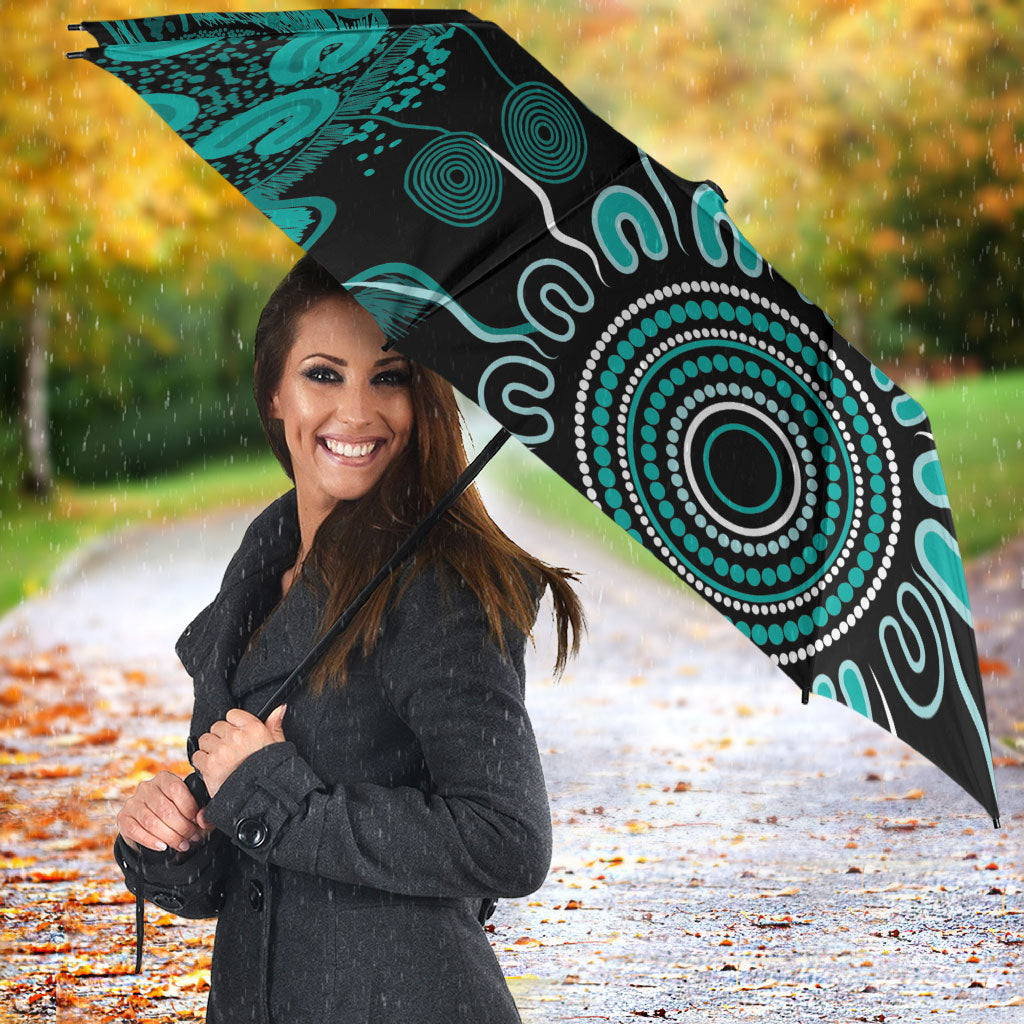 Australia Ovarian Cancer Support Personalised Umbrella Aboriginal Ribbon Dot Painting