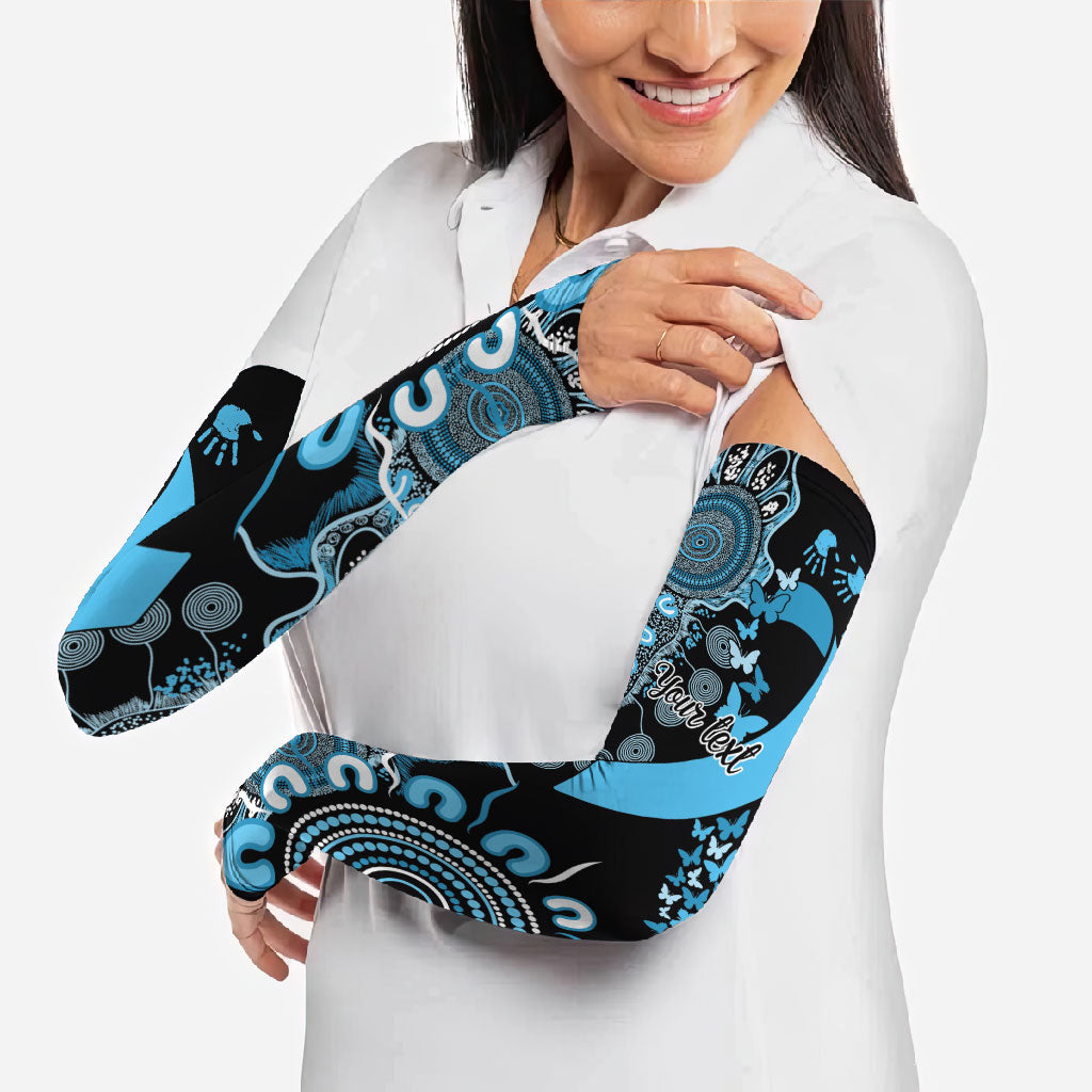Australia Prostate Cancer Support Personalised Arm Sleeves Aboriginal Ribbon Dot Painting