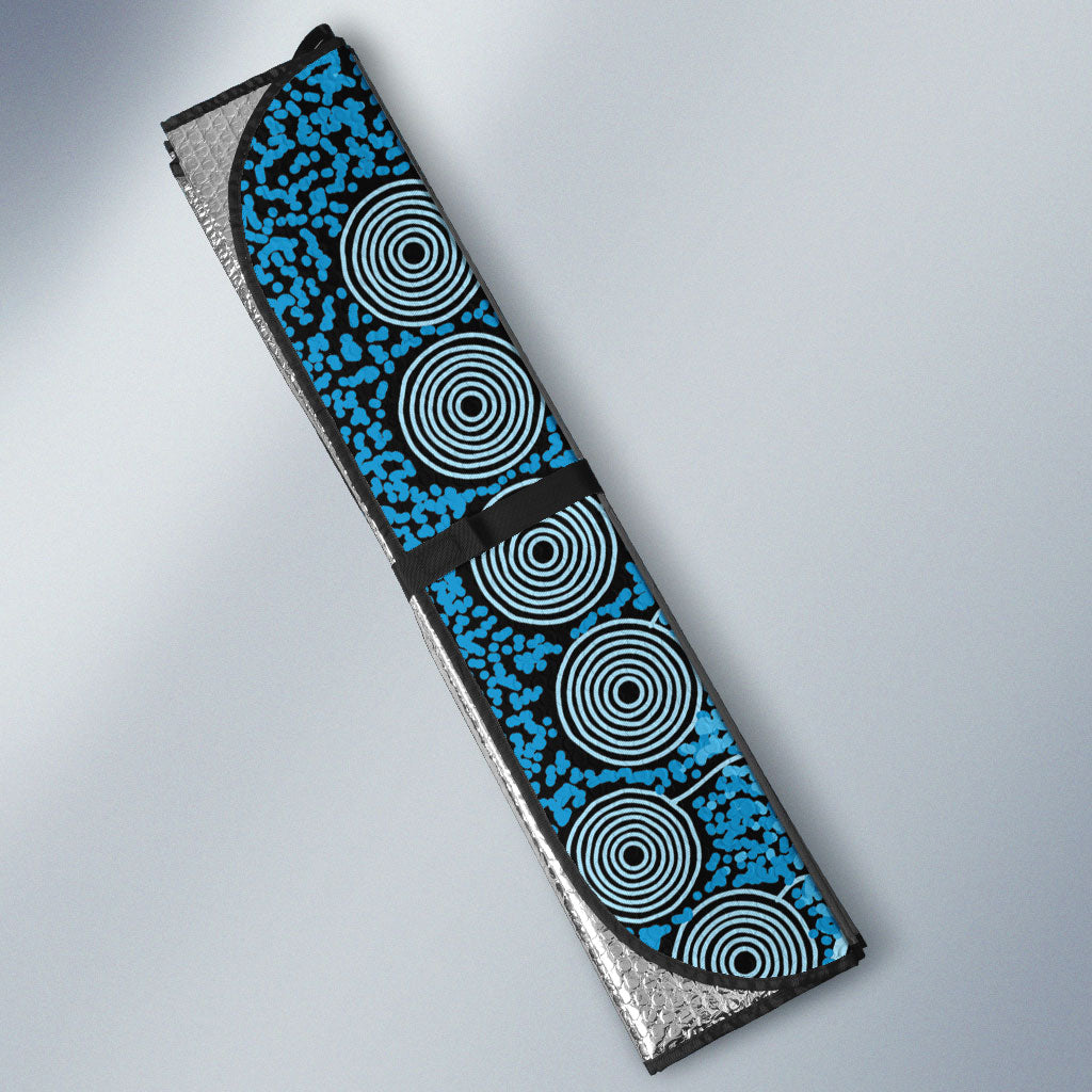 Australia Prostate Cancer Support Personalised Auto Sun Shade Aboriginal Ribbon Dot Painting