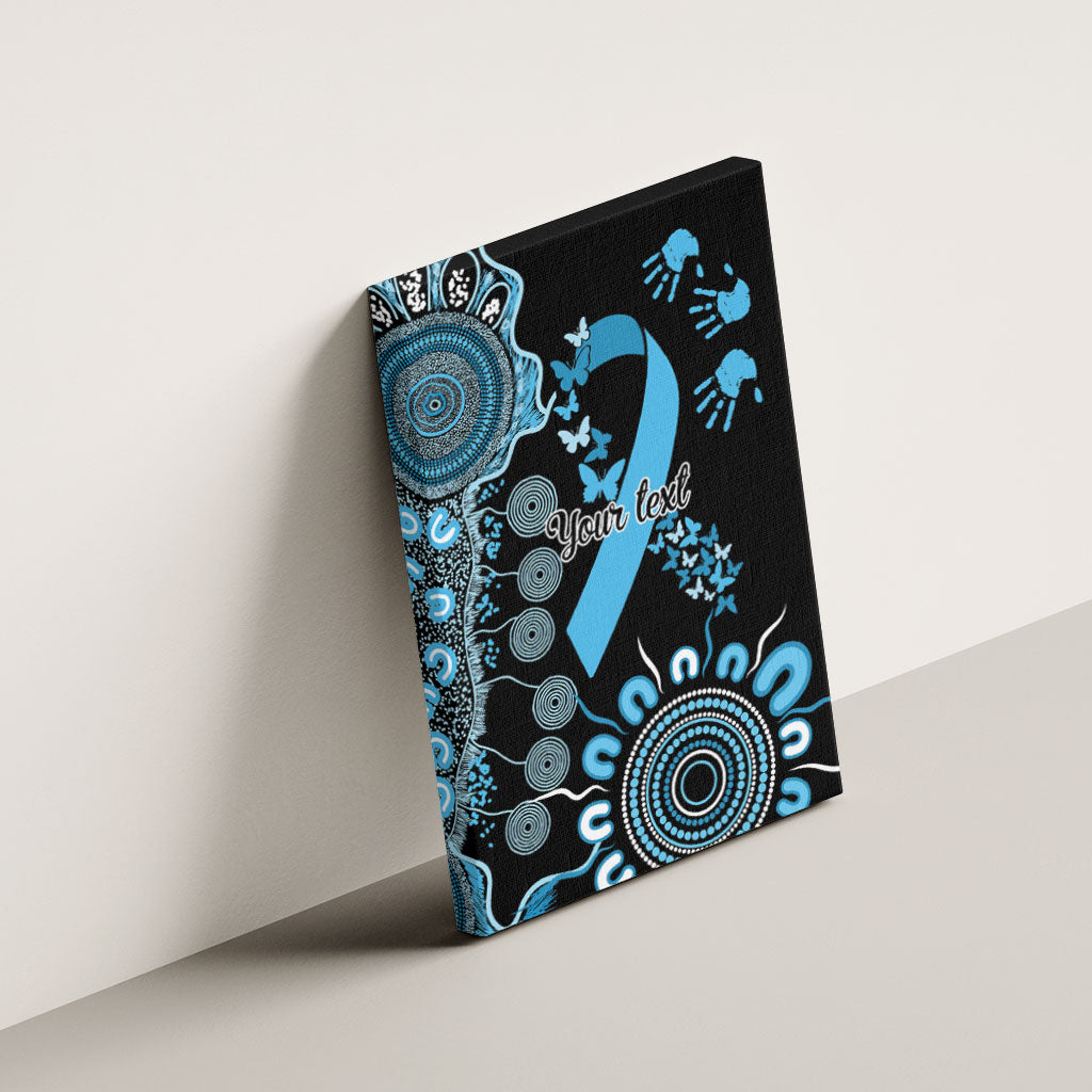 Australia Prostate Cancer Support Personalised Canvas Wall Art Aboriginal Ribbon Dot Painting