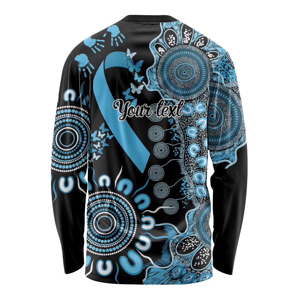 Australia Prostate Cancer Support Personalised Long Sleeve Shirt Aboriginal Ribbon Dot Painting