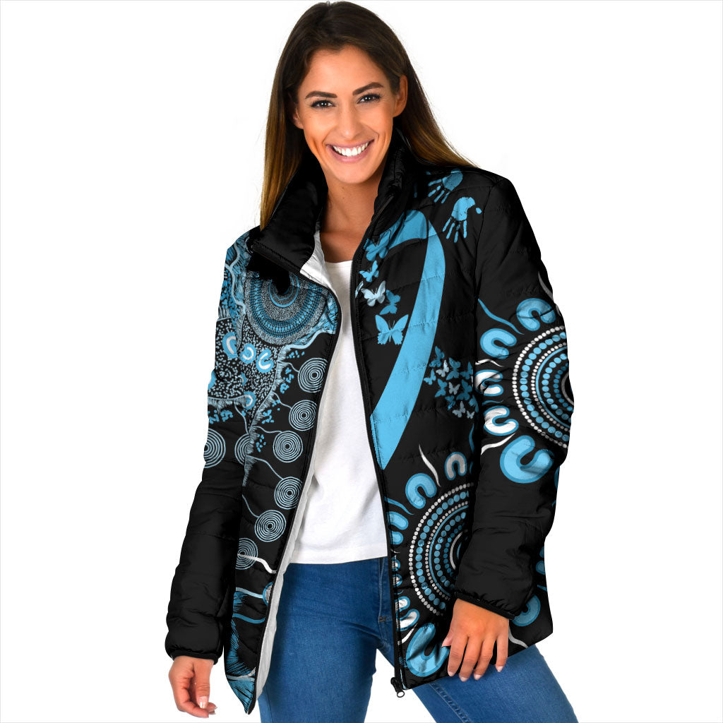 Australia Prostate Cancer Support Personalised Padded Jacket Aboriginal Ribbon Dot Painting