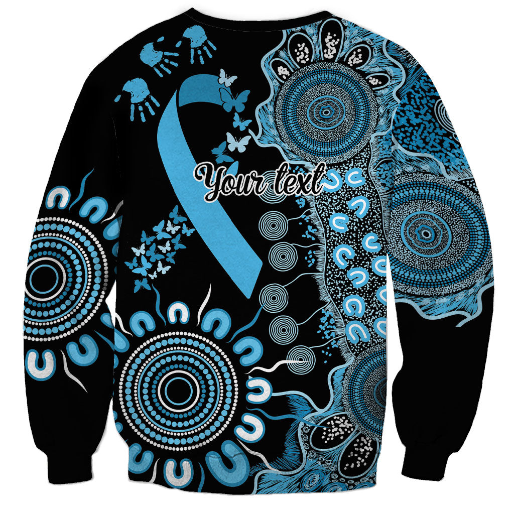 Australia Prostate Cancer Support Personalised Sweatshirt Aboriginal Ribbon Dot Painting