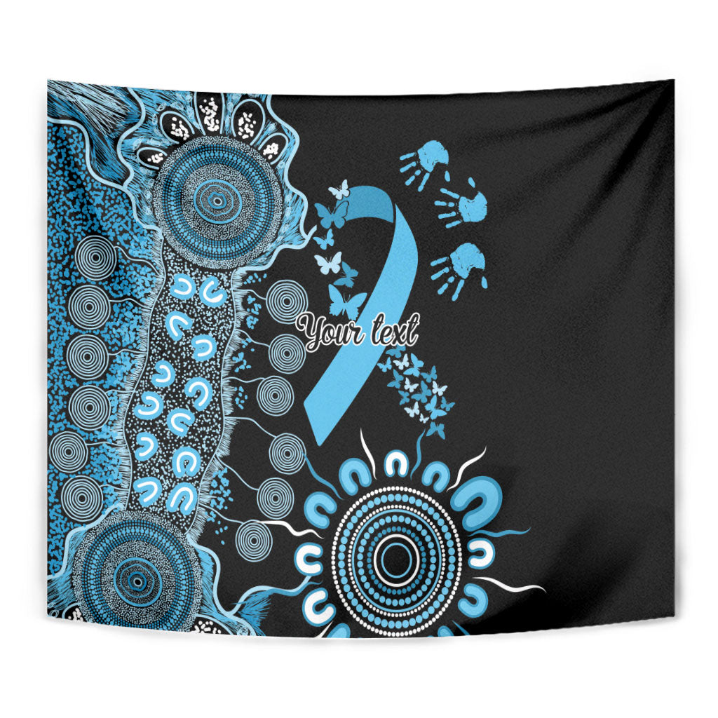 Australia Prostate Cancer Support Personalised Tapestry Aboriginal Ribbon Dot Painting