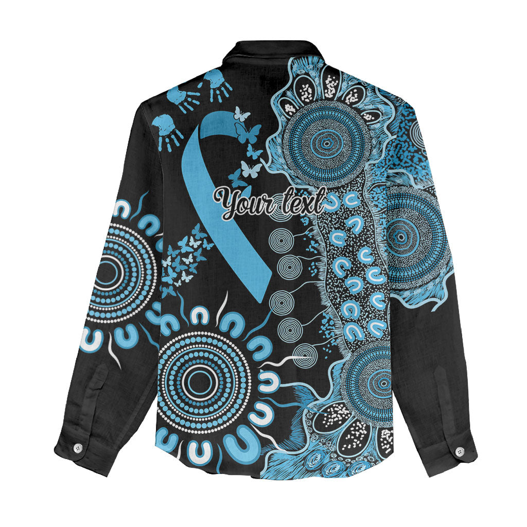 Australia Prostate Cancer Support Personalised Women Casual Shirt Aboriginal Ribbon Dot Painting
