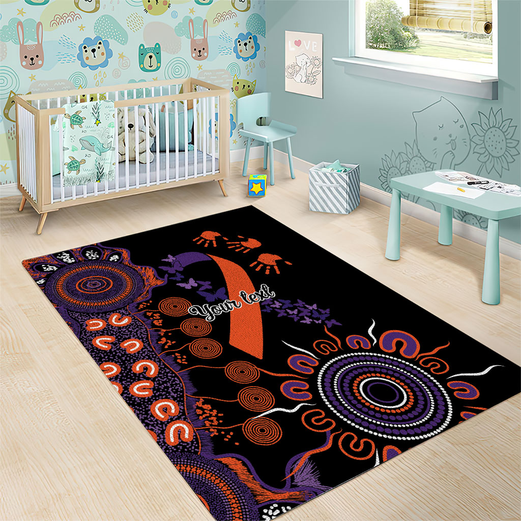 Australia Psoriasis Support Personalised Area Rug Aboriginal Ribbon Dot Painting