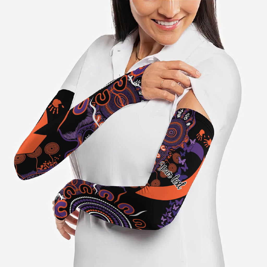 Australia Psoriasis Support Personalised Arm Sleeves Aboriginal Ribbon Dot Painting