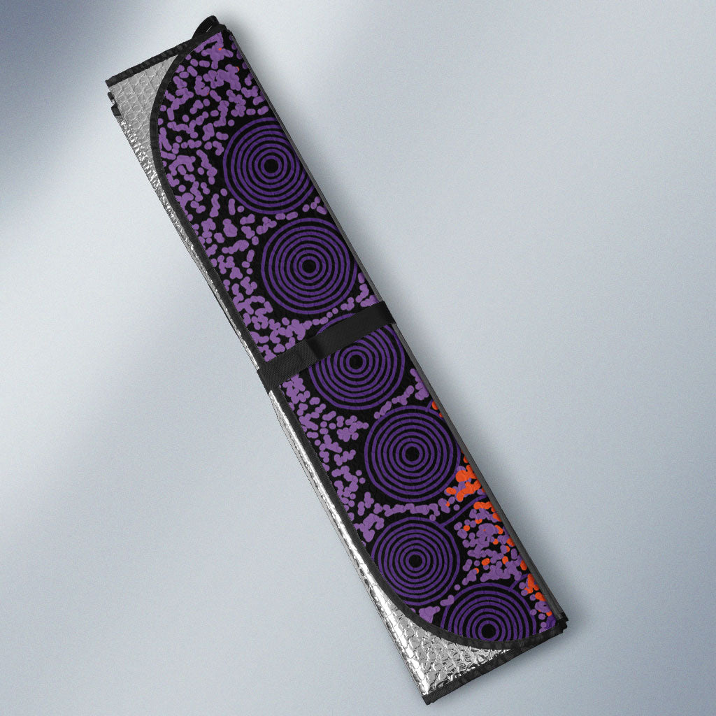 Australia Psoriasis Support Personalised Auto Sun Shade Aboriginal Ribbon Dot Painting