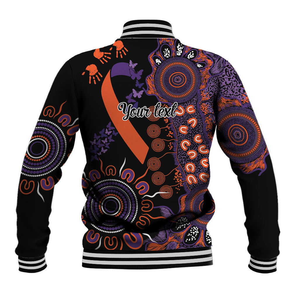Australia Psoriasis Support Personalised Baseball Jacket Aboriginal Ribbon Dot Painting