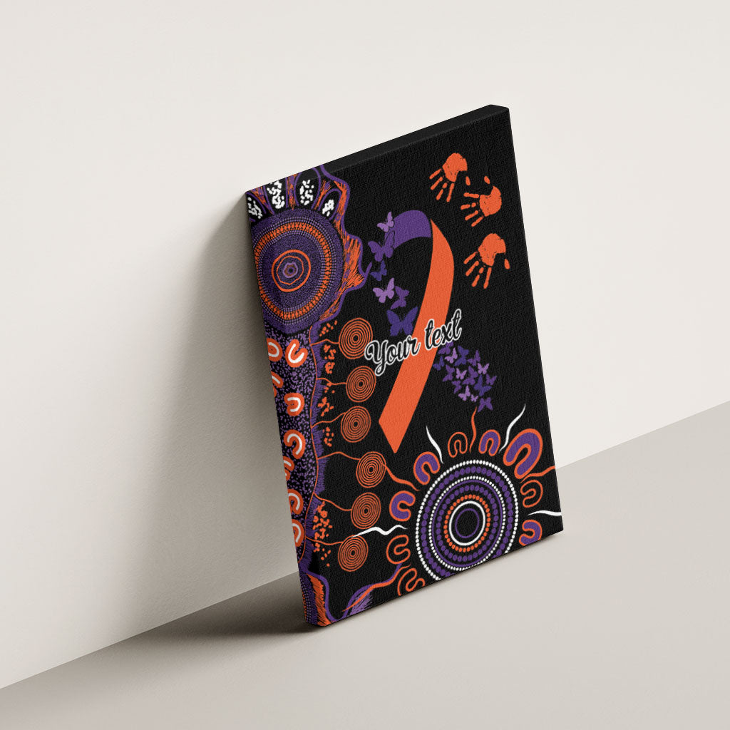 Australia Psoriasis Support Personalised Canvas Wall Art Aboriginal Ribbon Dot Painting