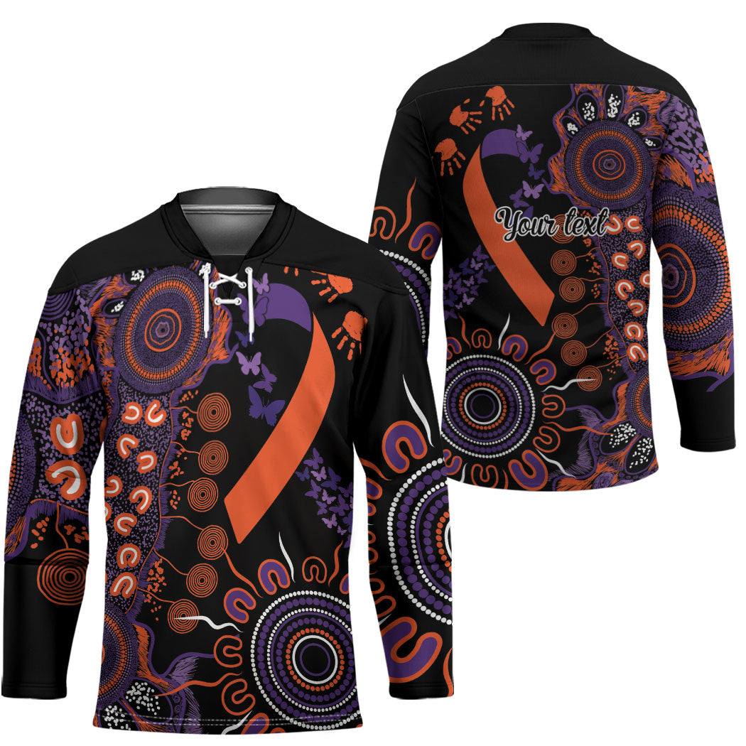 Australia Psoriasis Support Personalised Hockey Jersey Aboriginal Ribbon Dot Painting