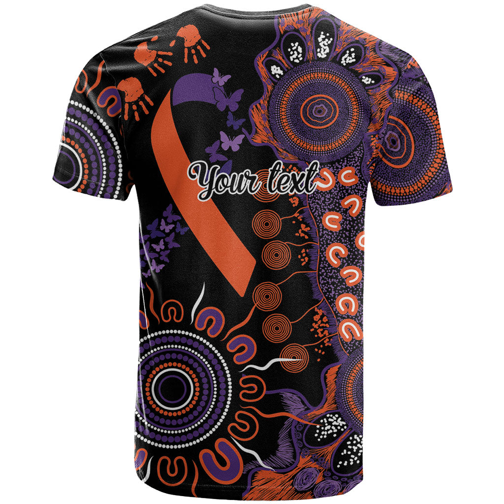Australia Psoriasis Support Personalised T Shirt Aboriginal Ribbon Dot Painting