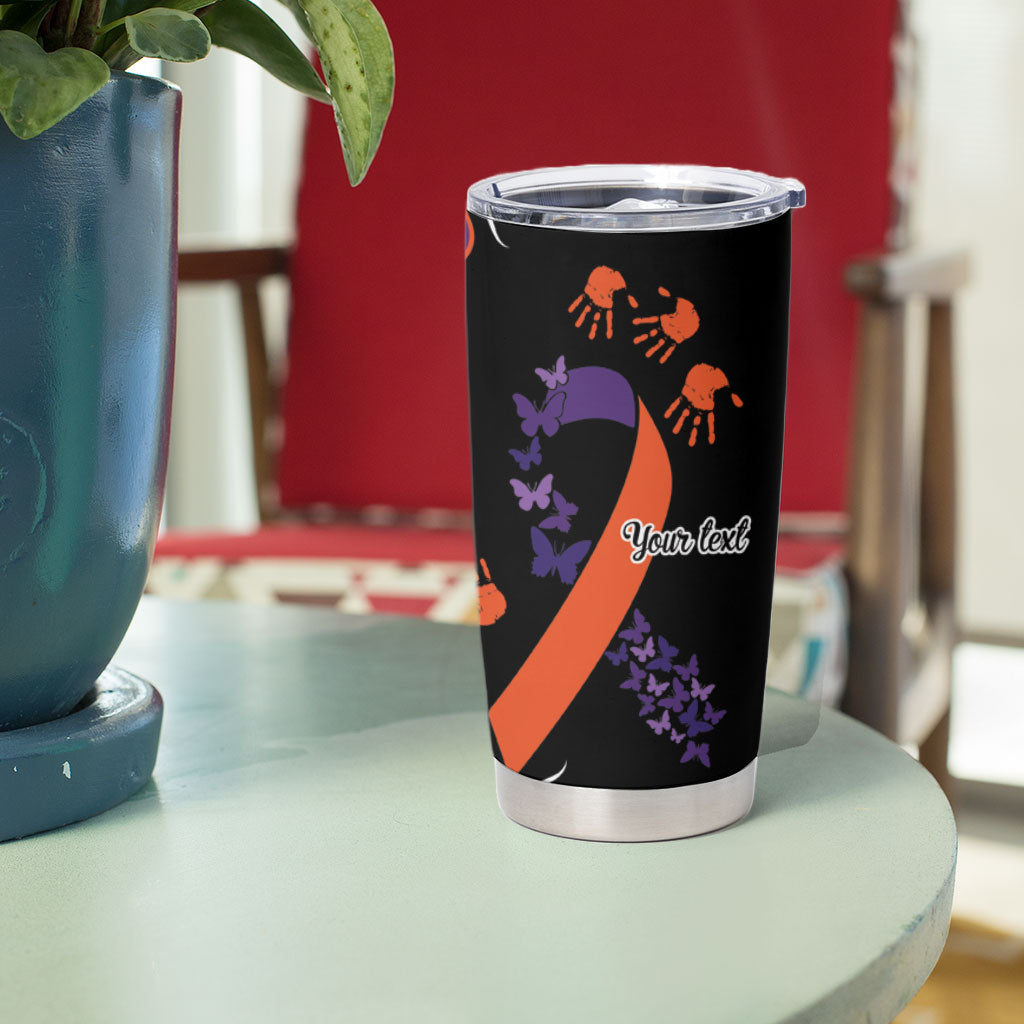 Australia Psoriasis Support Personalised Tumbler Cup Aboriginal Ribbon Dot Painting