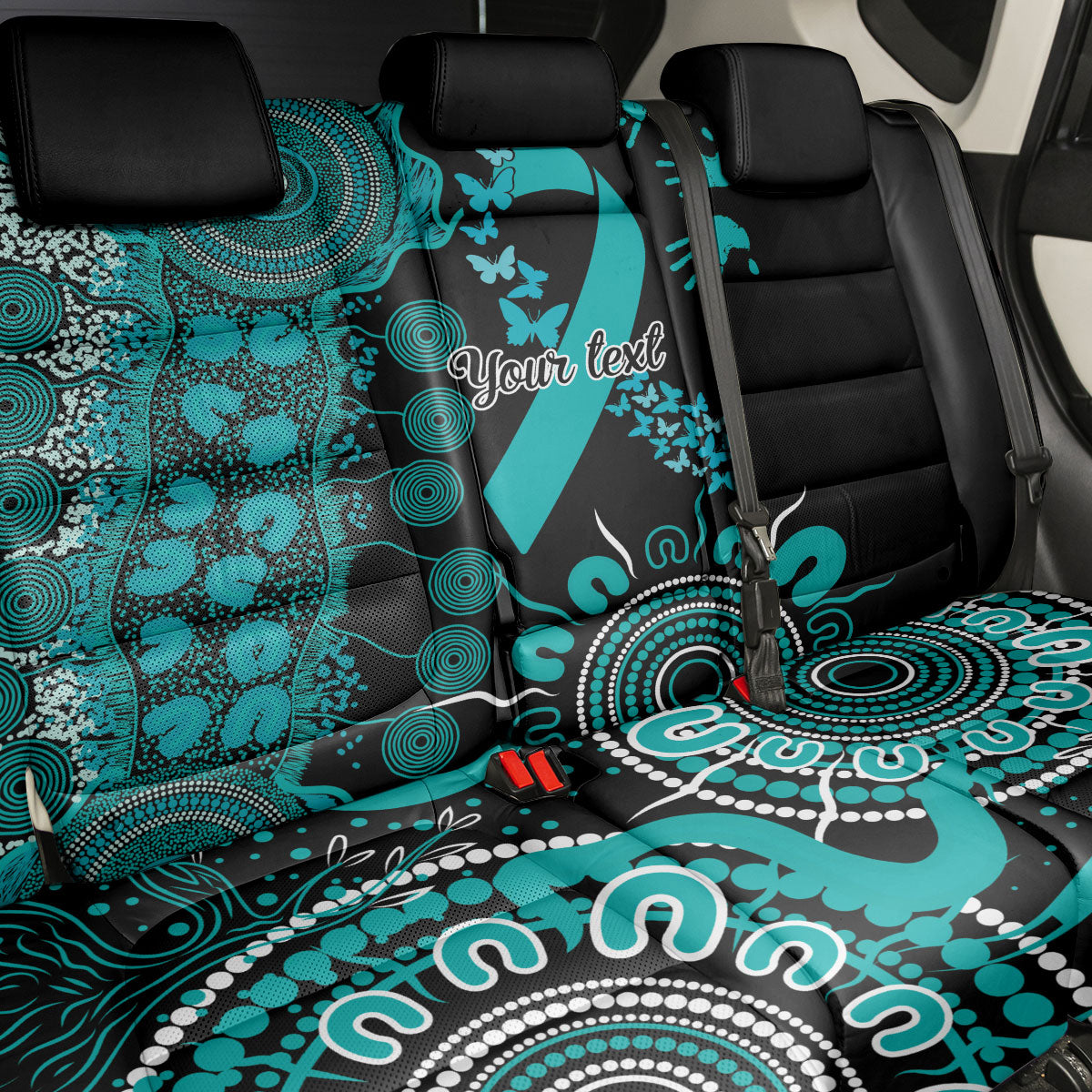 Australia PTSD Support Healing From Trauma Personalised Back Car Seat Cover Aboriginal Ribbon Dot Painting