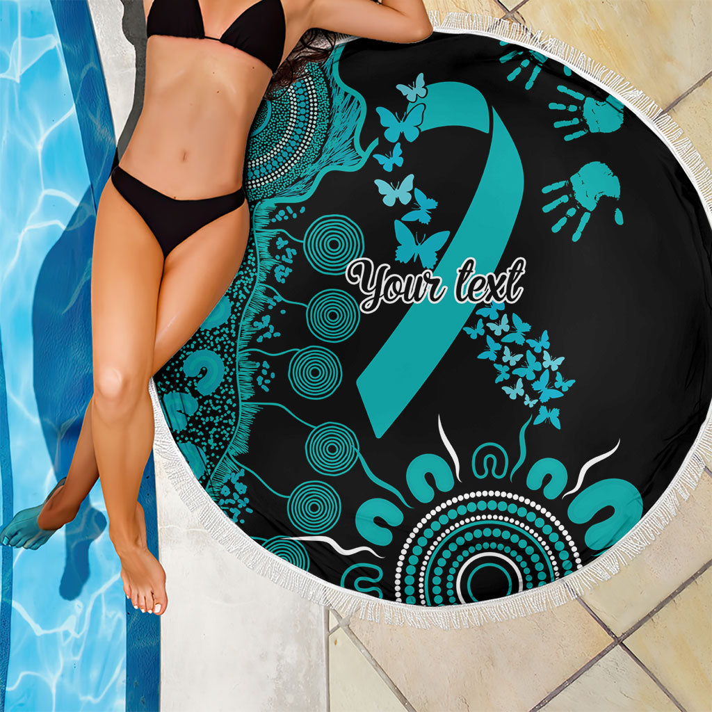 Australia PTSD Support Healing From Trauma Personalised Beach Blanket Aboriginal Ribbon Dot Painting