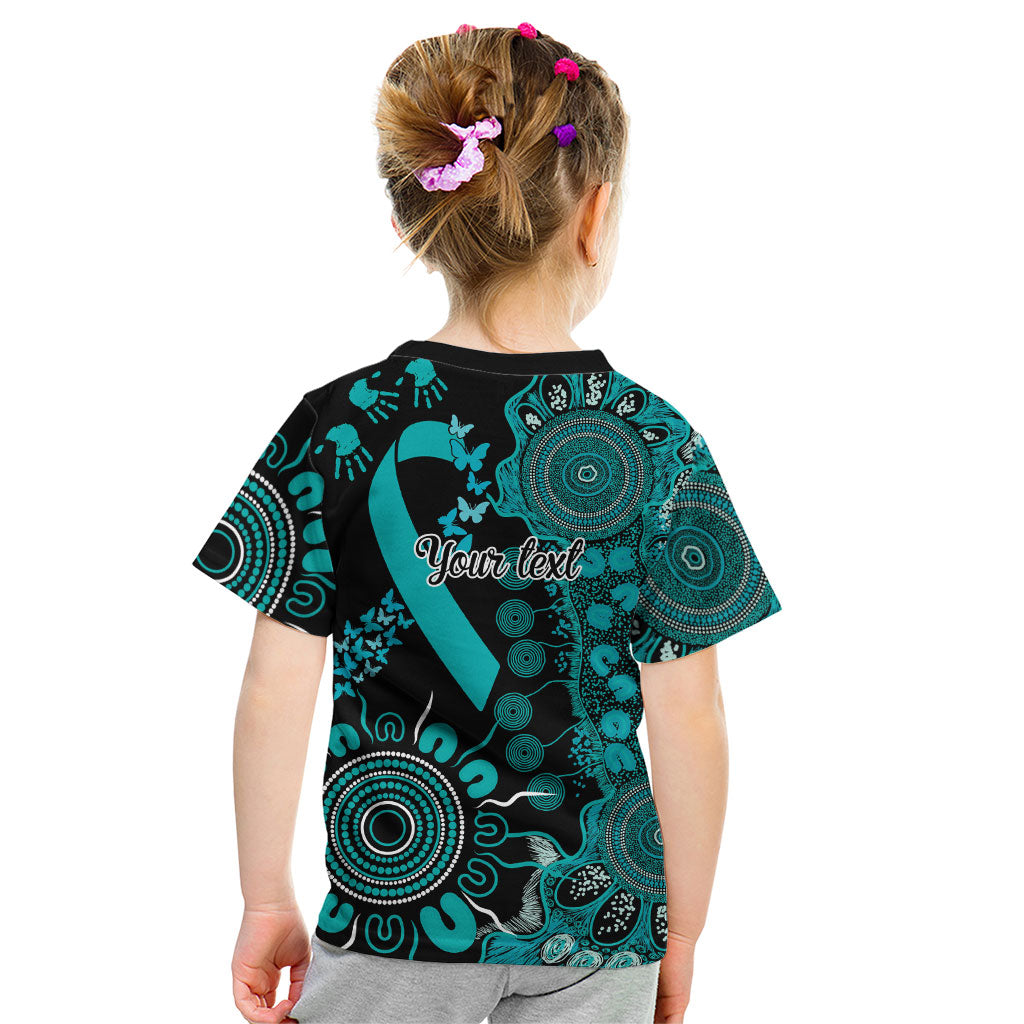 Australia PTSD Support Healing From Trauma Personalised Kid T Shirt Aboriginal Ribbon Dot Painting