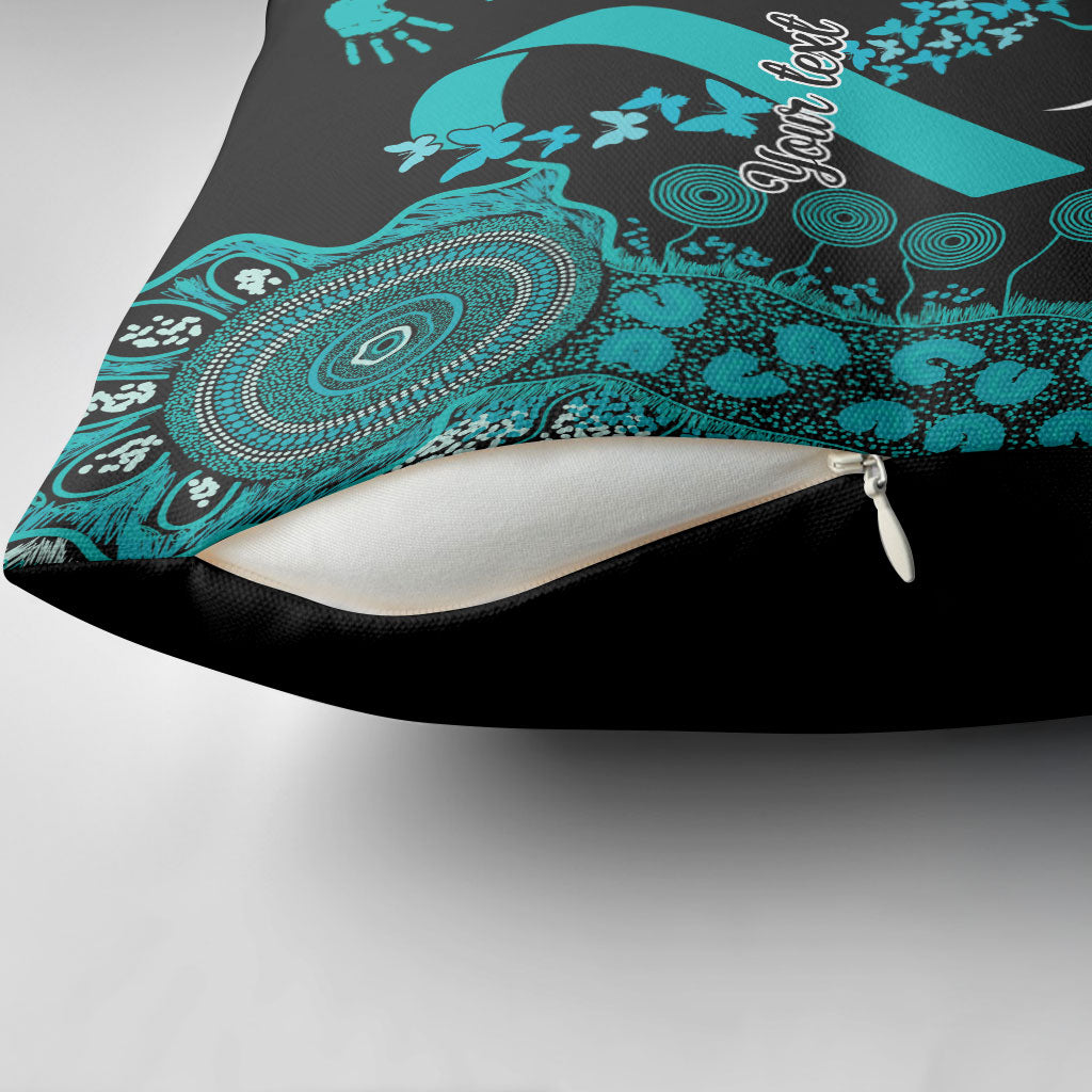Australia PTSD Support Healing From Trauma Personalised Pillow Cover Aboriginal Ribbon Dot Painting