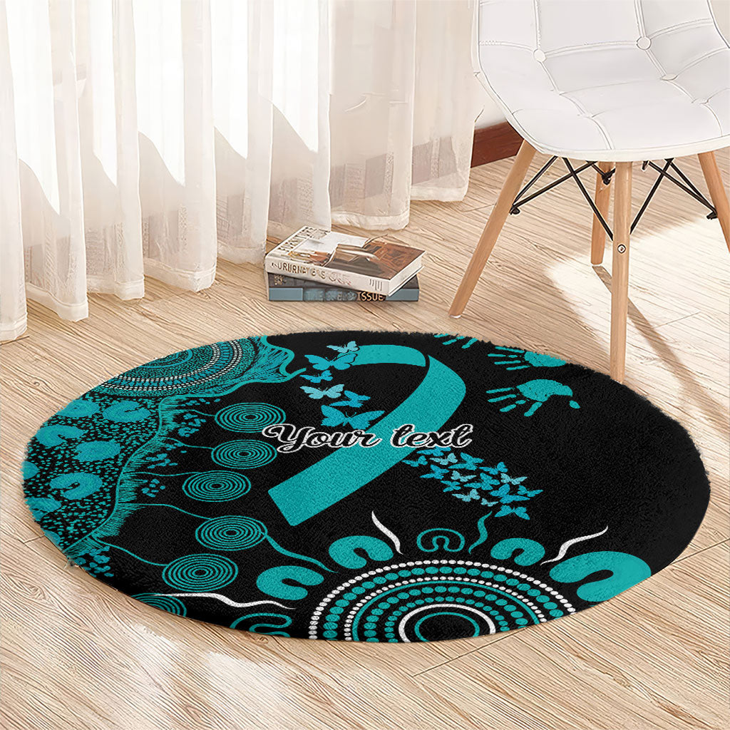 Australia PTSD Support Healing From Trauma Personalised Round Carpet Aboriginal Ribbon Dot Painting