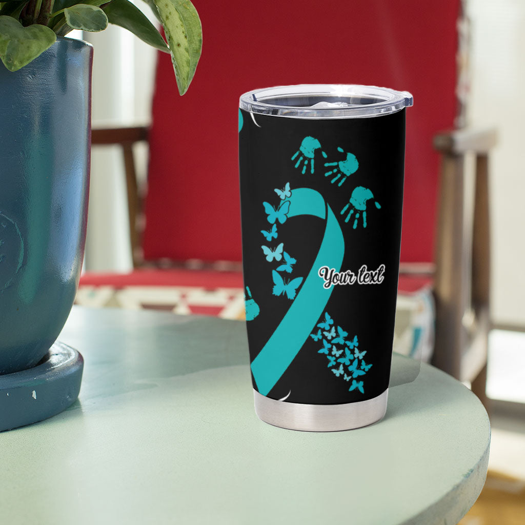Australia PTSD Support Healing From Trauma Personalised Tumbler Cup Aboriginal Ribbon Dot Painting