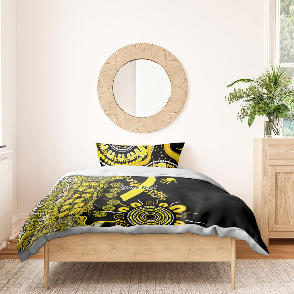 Sarcoma Support Rare Cancer Strength Personalised Bedding Set Aboriginal Ribbon Dot Painting