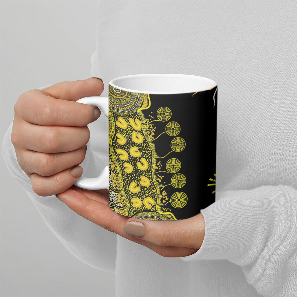 Sarcoma Support Rare Cancer Strength Personalised Ceramic Mug Aboriginal Ribbon Dot Painting
