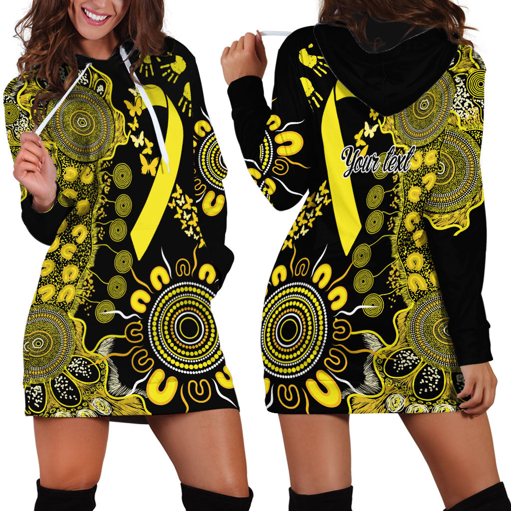 Sarcoma Support Rare Cancer Strength Personalised Hoodie Dress Aboriginal Ribbon Dot Painting