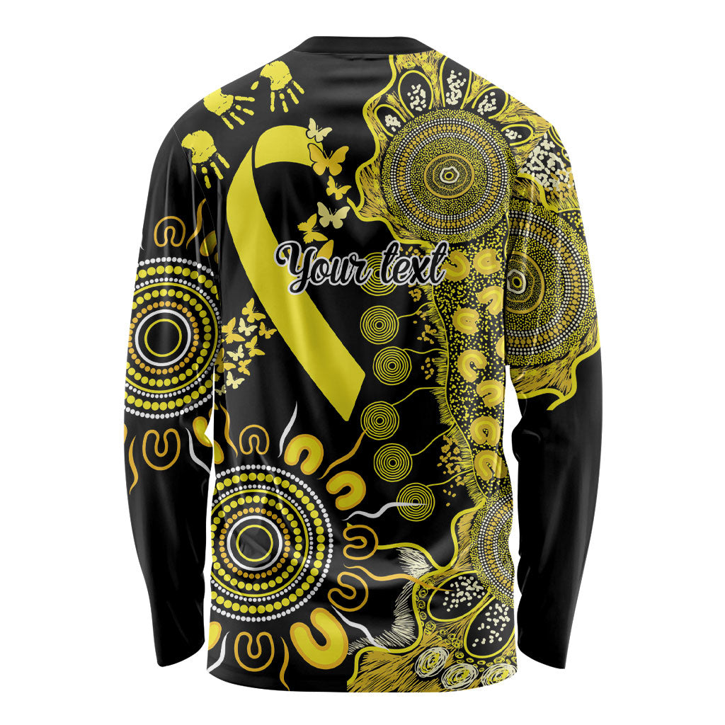 Sarcoma Support Rare Cancer Strength Personalised Long Sleeve Shirt Aboriginal Ribbon Dot Painting