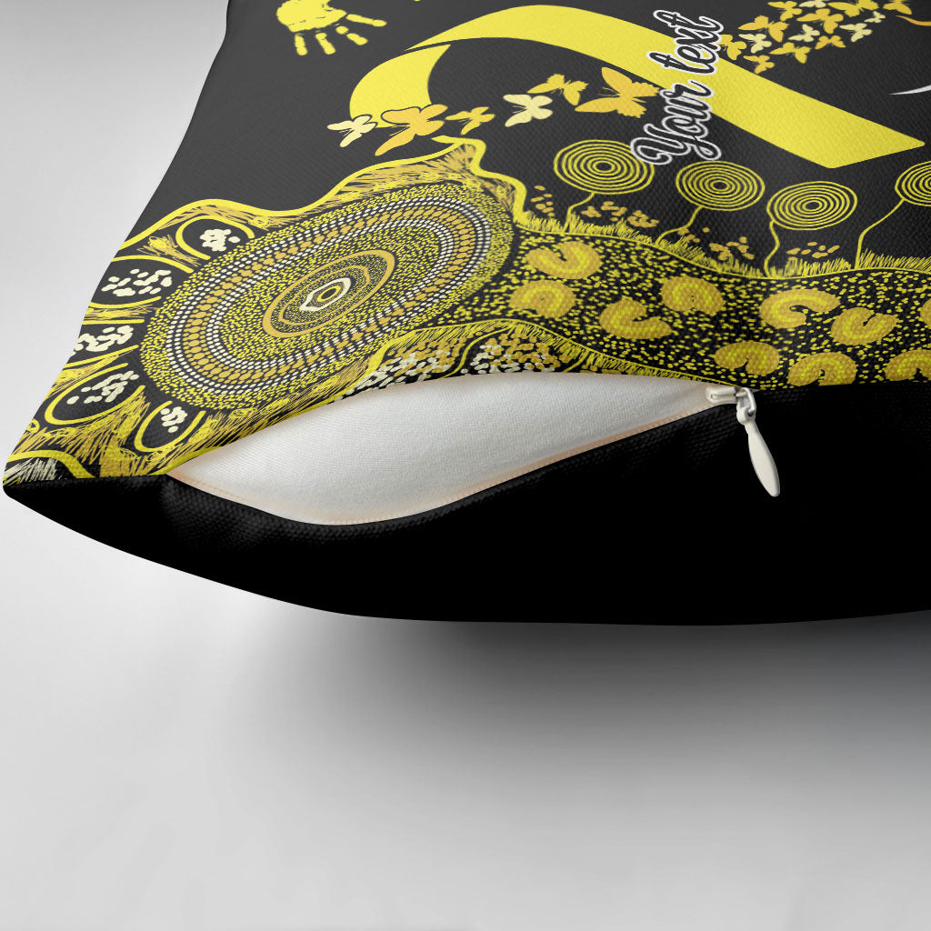 Sarcoma Support Rare Cancer Strength Personalised Pillow Cover Aboriginal Ribbon Dot Painting