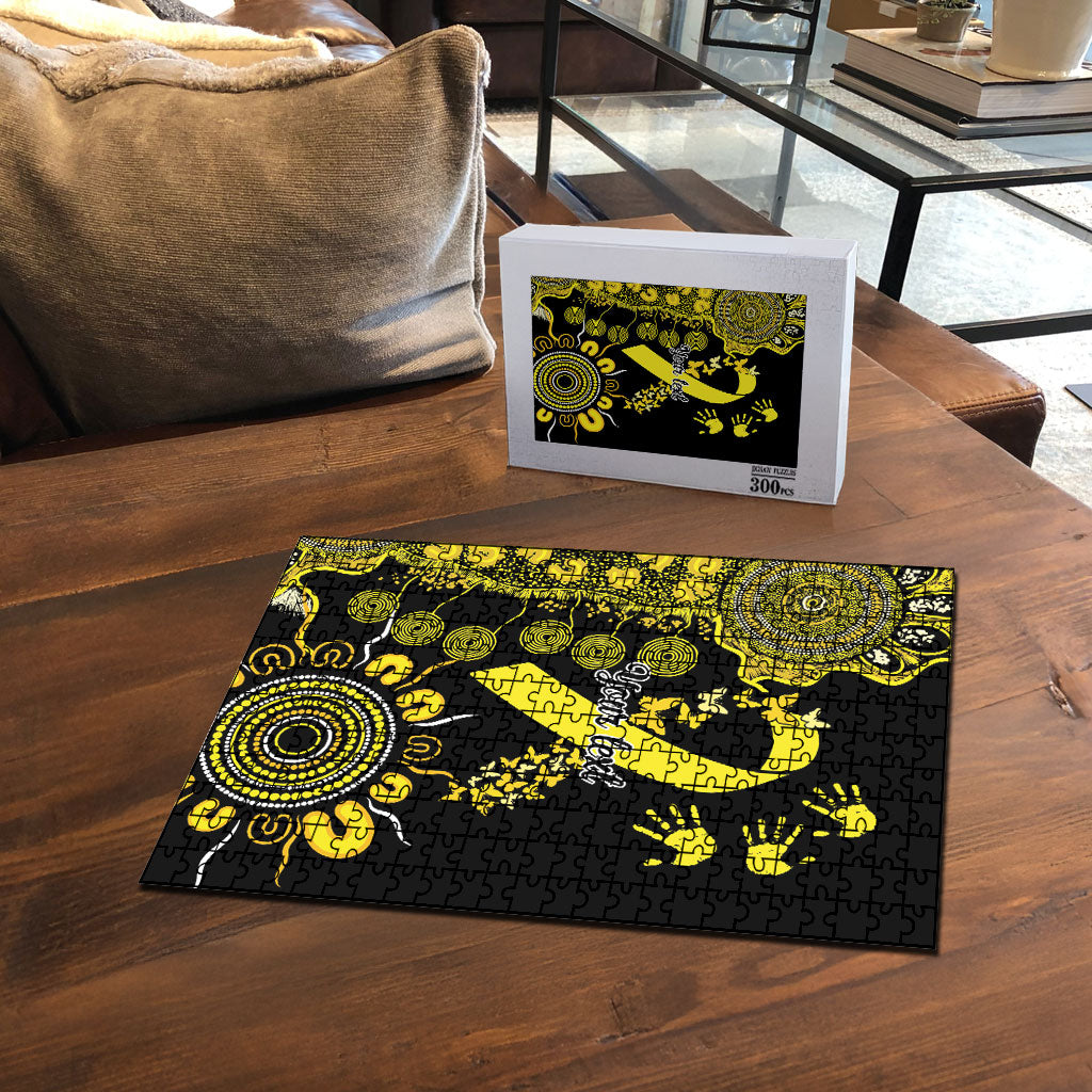 Sarcoma Support Rare Cancer Strength Personalised Puzzle Aboriginal Ribbon Dot Painting