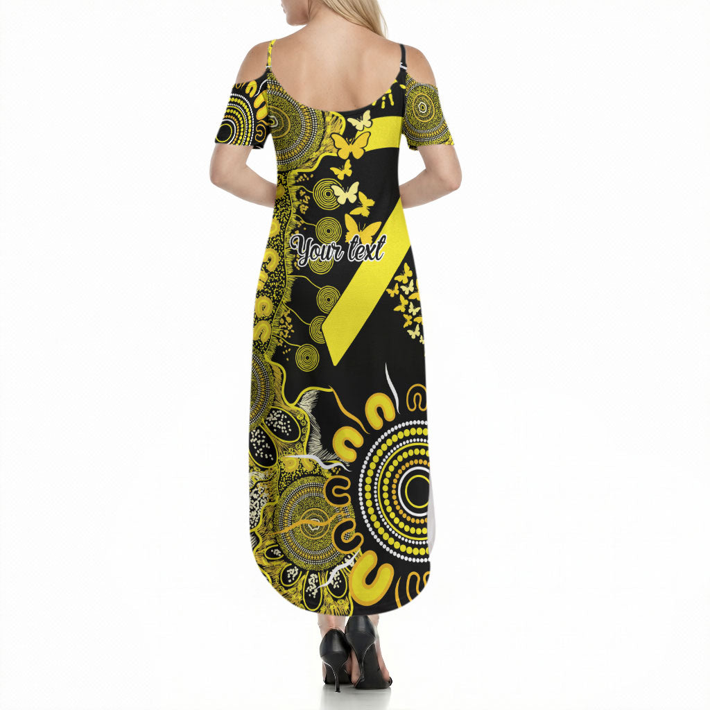 Sarcoma Support Rare Cancer Strength Personalised Summer Maxi Dress Aboriginal Ribbon Dot Painting