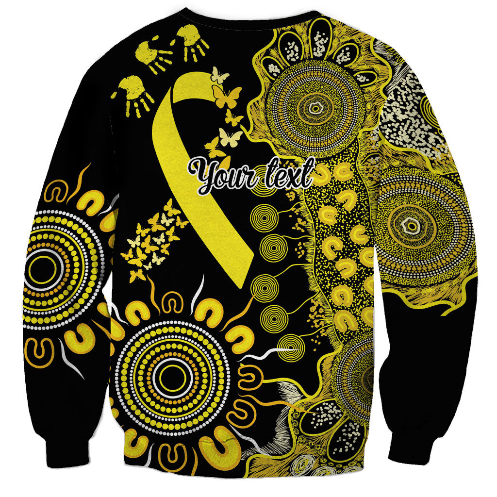 Sarcoma Support Rare Cancer Strength Personalised Sweatshirt Aboriginal Ribbon Dot Painting