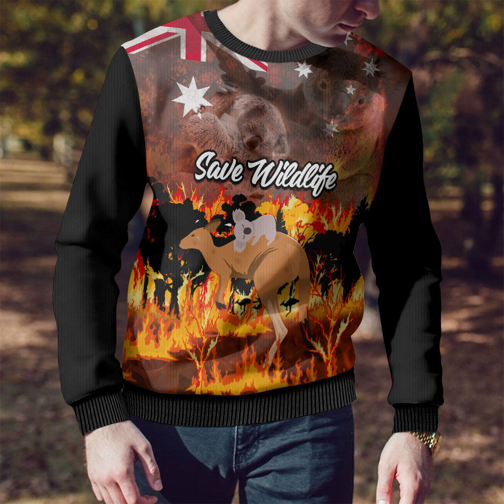 Save Wildlife Australia Ugly Christmas Sweater Bushfire