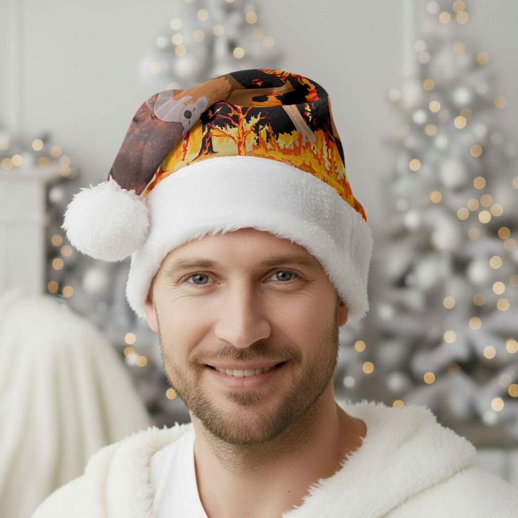 Personalised Save Wildlife Australia Christmas Santa Hat Bushfire