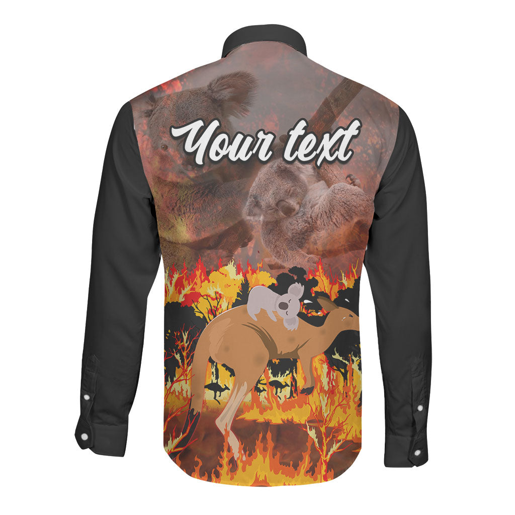 Personalised Save Wildlife Australia Long Sleeve Button Shirt Australia Bushfire Recovery Wildlife Support