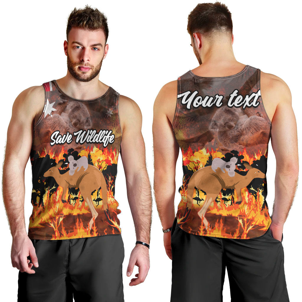 Personalised Save Wildlife Australia Men Tank Top Australia Bushfire Recovery Wildlife Support