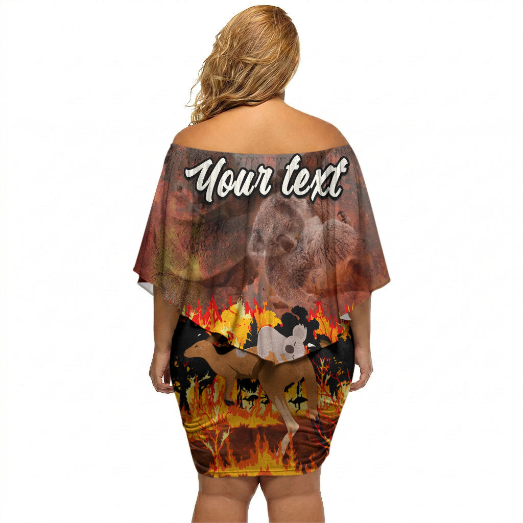 Personalised Save Wildlife Australia Off Shoulder Short Dress Australia Bushfire Recovery Wildlife Support